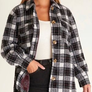 X Supply Tucker Plaid Shacket size small